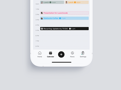 Calendar view and Nav Bar app app design calendar clean clean design design mobile mobile app mobile design modern nav bar navigation product design schedule scheduling sketch tasks to do ui ux
