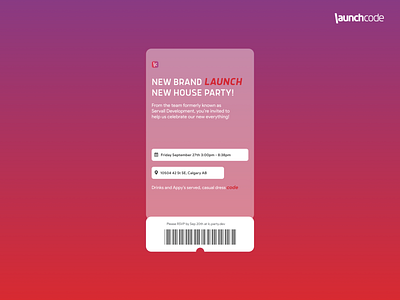 Launchcode Party Invite design graphicdesign invite invite design sketch sketchapp