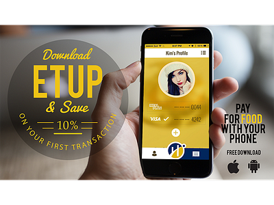 Etup ad advertising blue simple tv typography yellow