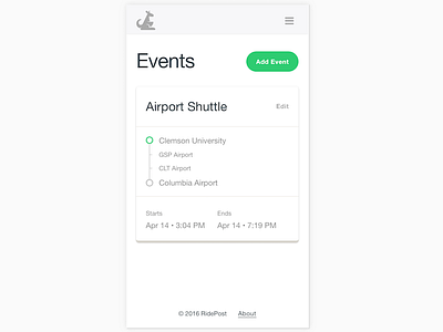 Event Index admin card event index ticketing travel
