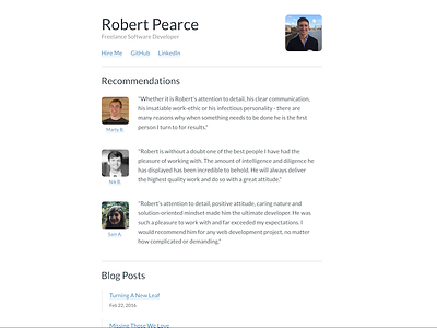 Personal Website personal portfolio posts recommendations