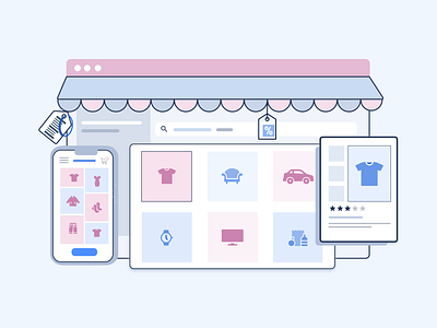 Online Shopping Store design illustration minimal vector