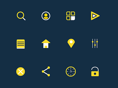 Multimedia Icons app icon illustration vector