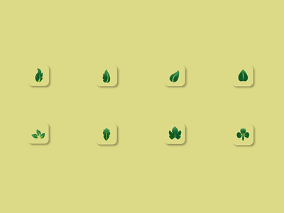Leaves Icons app branding design illustration minimal vector