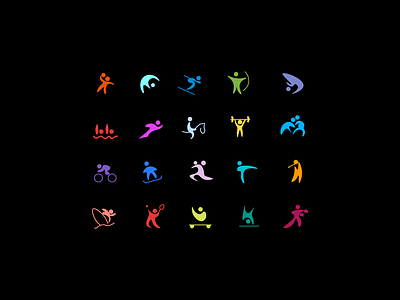 Free form Olympic icon set design icon illustration vector