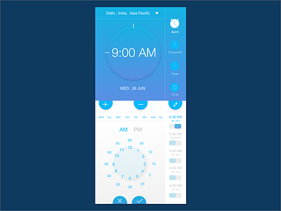 Clock app - Alarm screen - Iphone X/XS adobe xd clock design illustration mobile app mobile app design ui ux web