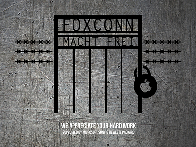 Foxconn Macht Frei brand copywrite foxconn logo
