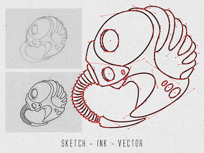 Space Jockey's Wife alien ink mask sci fi sketch space jockey vector