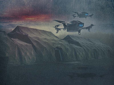Dragonflies / Cargo drones (made for an online project). contept art dragonfly dystopia photo manipulation post apocalypse