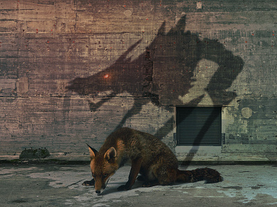 Skugga (Shadow) concept art dystopia fox photomanipulation post apocalypse shadow skugga
