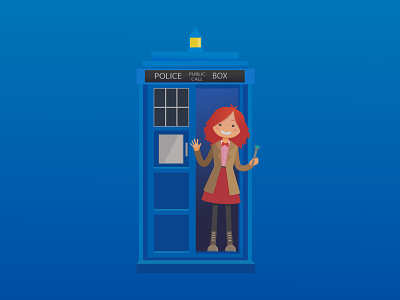 Doctor Who character doctor who fan art flat illustration tardis vector whovian