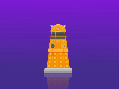 Dalek character dalek fan art flat illustration vector whovian