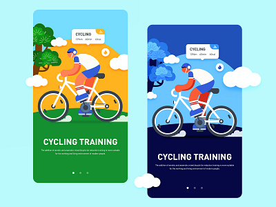 Exercise and draw together illustration logo ui