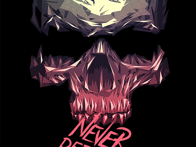 Never Retreat, Never Surrender ai destrology illustration skull triangles