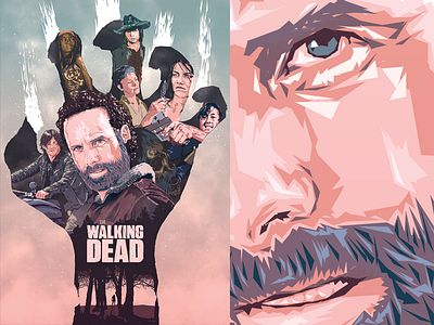 The Walking Dead illustration movie poster print thewalkingdead triangles tvshow twd vector walking