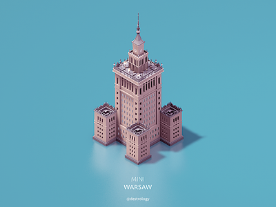 Mini Warsaw - Palace of Culture and Science 3d building c4d cinema4d city isometric mini model palace pkin poland warsaw