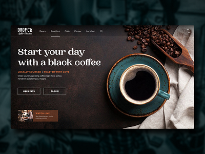 Coffee Shop website concept café clean coffee cup coffeeshop concept figma header homepage interface roast ui ui design ux ux design webdesign