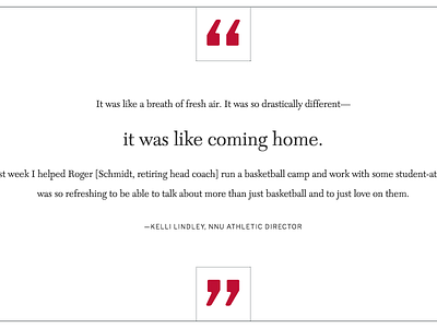 "It was like coming home" a new style for blockquote block quote blockquote heweb highered html