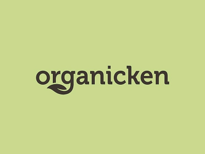 Organicken Logo branding design flat illustration lettering logo minimal type typography