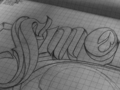 Smoked up illustration sketching typography