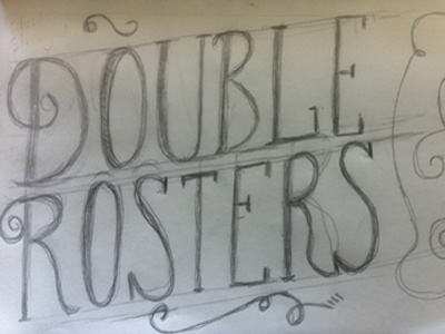 Double Roasters sketch drawing hand illustration type typography