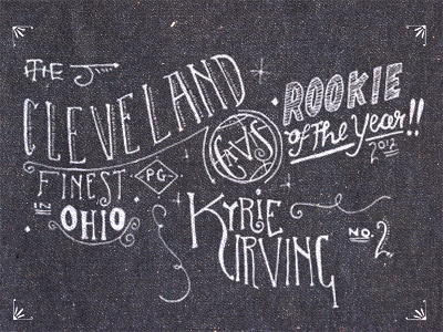 Kyrie Irving cavs drawing hand illustration kryie nba type typography
