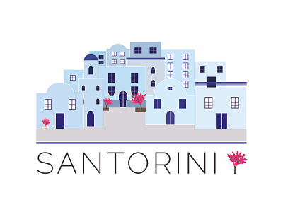 Santorini art graphic design illustration typography