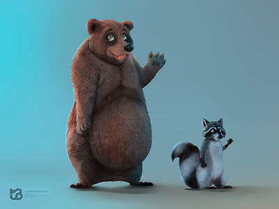 Oso - Mapache bear characters mapache oso raccoon