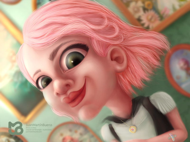 Mab Graves by me eyes big eyes pink hair pink mab graves mab character illustration