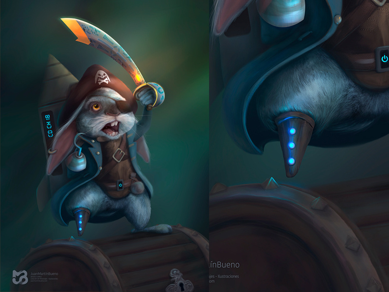 Pirate Rabbit character design illustration sword forest bunny rabbit pirate