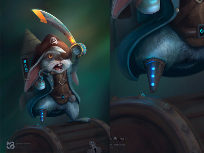 Pirate Rabbit bunny character design forest illustration pirate rabbit sword