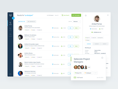 Wolfio app crm design desktop management people ui ux