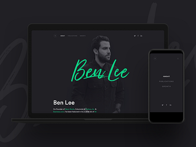 Ben's Website ben lee dark entrepreneurs green influencer personal