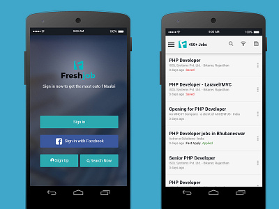 Freshjob App Design app design freshjob jobs search