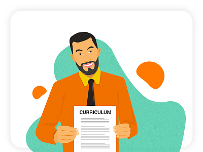 Men holding CV illustration