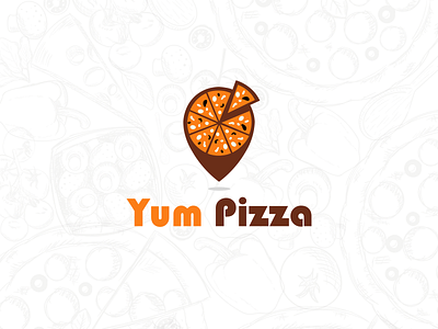 Yum Pizza Logo branding design illustration logo ui vector