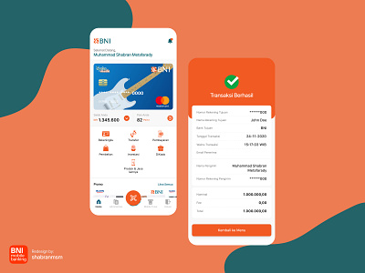 m-Banking BNI Mobile Apps Redesign balance card iphone mbanking mobile app payment redesign transaction