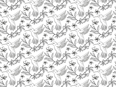 tropical pattern botanical colibri pattern tropical