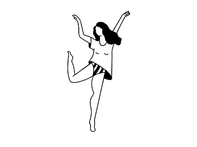 dance moves dancing illu illustration linework simple woman