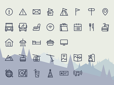 Ski Resort Icon Set