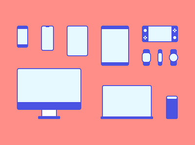 Modern Devices Set in Flat Design computer design devices electronics icons illustration laptop modern object phone tablet ui vector