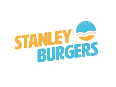 Stanley Burger Logo brand branding burger flat logo typography vector wave
