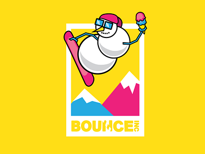 BOUNCE Ski Graphic 2017 bounce brand bright design flat illustration snow snowboarding vector yellow