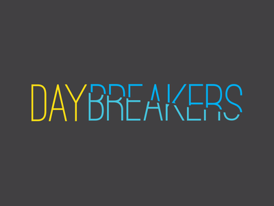 Daybreakers Logo blue brand design flat logo typography vector yellow