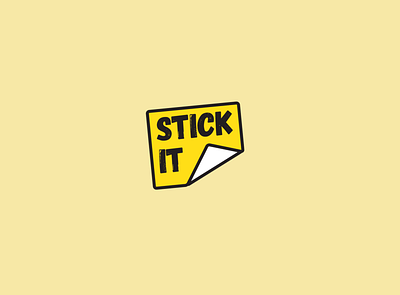 Stick It Logo badge brand flat logo logo design logotype post it sticker typography vector yellow
