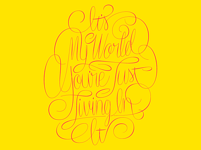 My World illustration lettering script swash type
