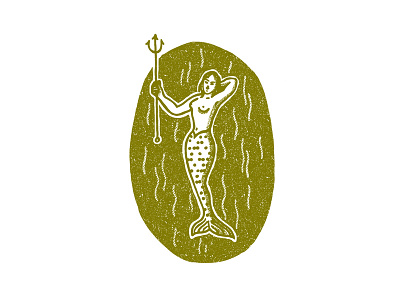 Lil' Merm badge icon illustration logo mermaid