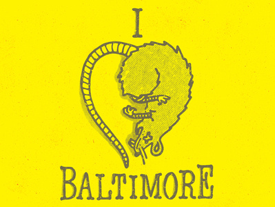 Rat Heart baltimore death heart illustration lettering love rat