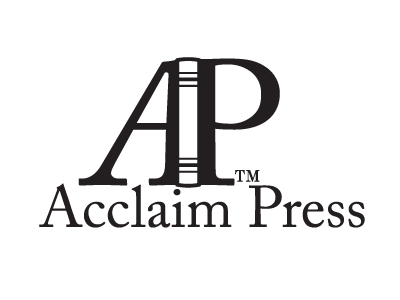 Acclaim Press Publishers logo black and white books logo logo publishing logo