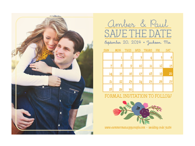 Save The Date Postcard announcement postcard simple spring summer wedding